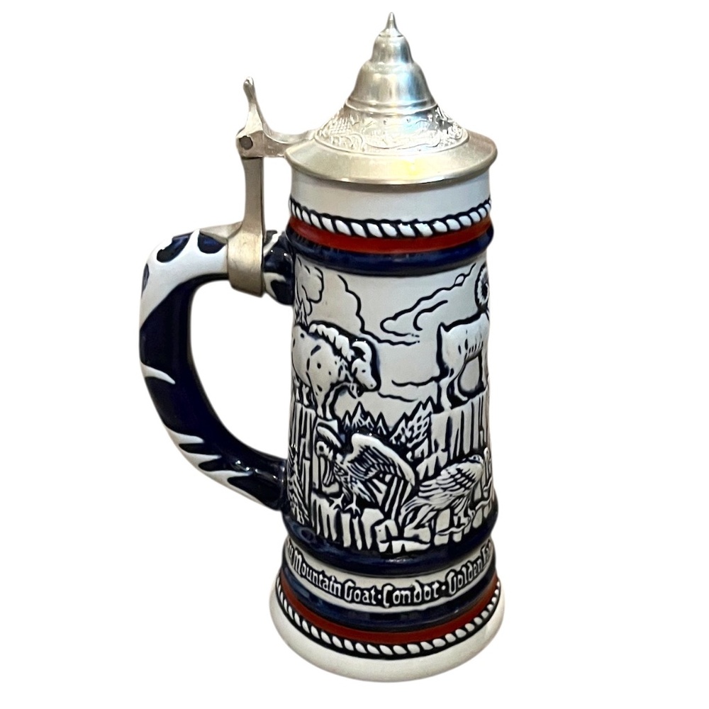 Vintage Avon 1976‎ Porcelain Lidded Beer Stein Brazilian Made